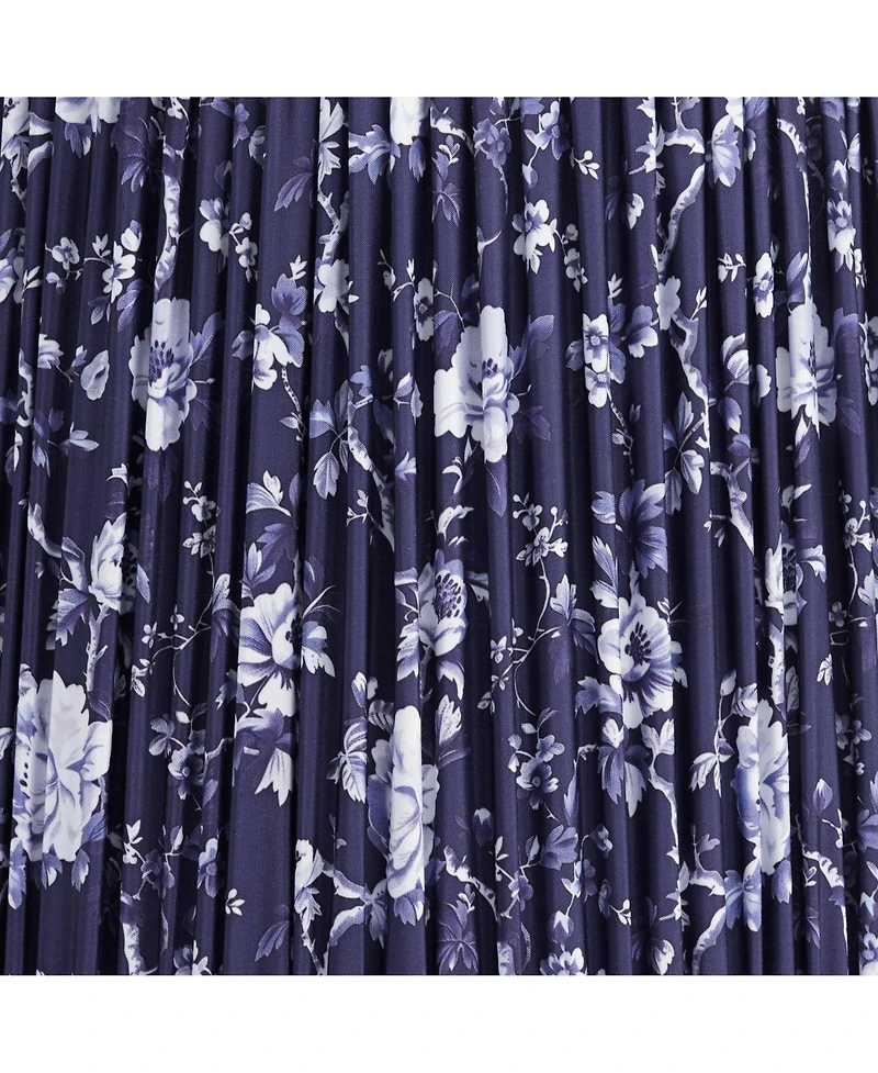 Springcrest Sally 13" Top x 15" Bottom x 12" High x 12" Slant Print Lamp Shade Replacement Pleated Floral Spider Harp