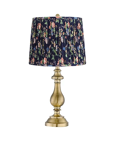 Regency Hill Fairlee 26" High Candlestick Traditional Table Lamp Antique Brass Finish Metal Shade Living Room