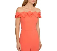 Adrianna Papell Women's Off Shoulder Jumpsuit