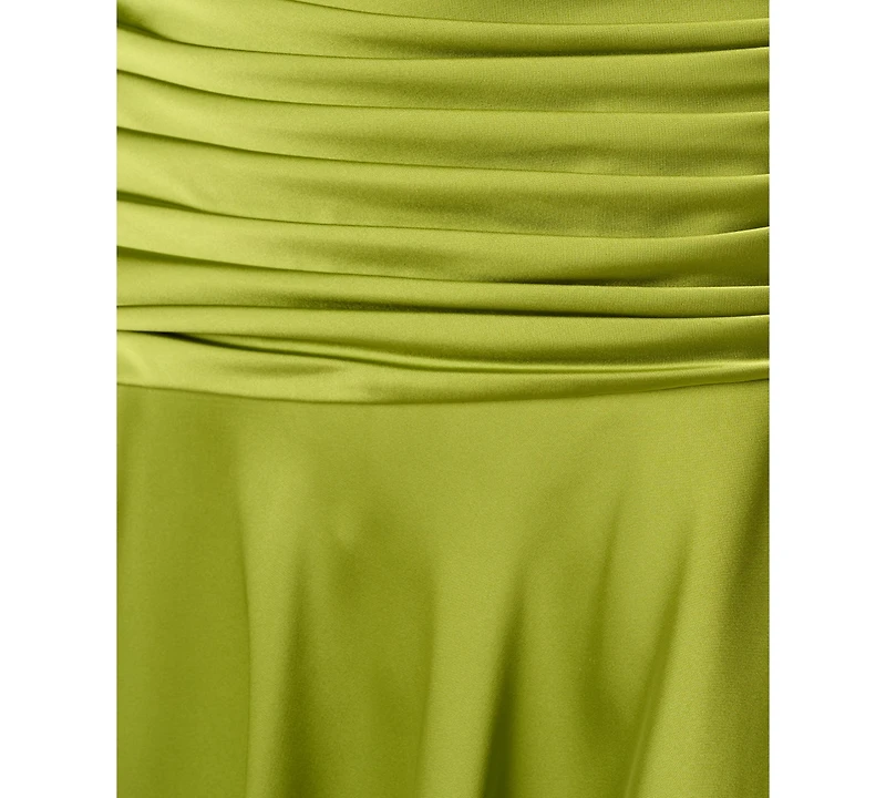Adrianna Women's Strech V-Neck Satin Dress