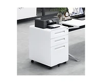 gaomon 3 Drawer File Cabinet with Lock, Under Desk Mobile Metal Filing Cabinet for Home Office