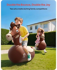 Qpau Infatable Bouncy Horse Toys with Hand Pump, Heavy Duty Giant Bouncy Pal, 220lbs Load Capacity, Ride On Bouncy Animal Hopper Toy