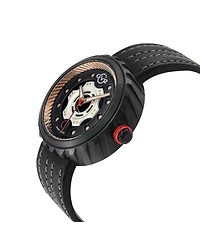 GV2 Men's Motorcycle Swiss Automatic Italian Leather Strap Watch