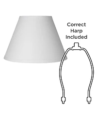 Springcrest Set of 2 Empire Lamp Shades Small 6" Top x 12" Bottom x 8" High x 8.5" Slant Clip-On Harp Finial Fitting