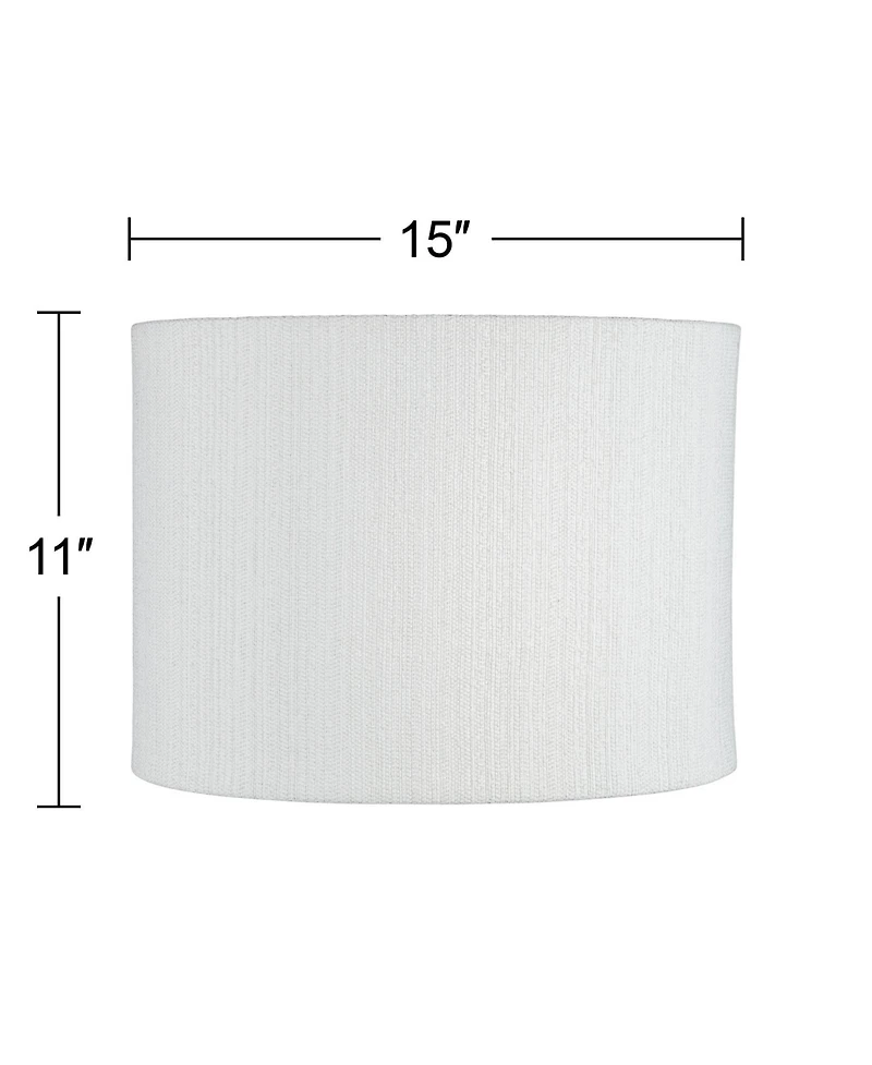 Springcrest Set of 2 Drum Lamp Shades Weave Medium 15" Top x 15" Bottom x 11" High Spider Replacement Harp Finial Fitting