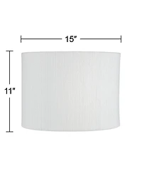 Springcrest Set of 2 Drum Lamp Shades Weave Medium 15" Top x 15" Bottom x 11" High Spider Replacement Harp Finial Fitting
