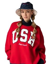 The Happy Camp3r Women's Usa Printed Mock Neck Sweatshirt