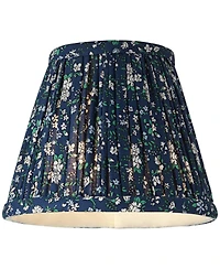 Springcrest 3 1/2" Slant Print Lamp Shade Replacement Set of 6 Navy Blue Floral Clip On Candelabra