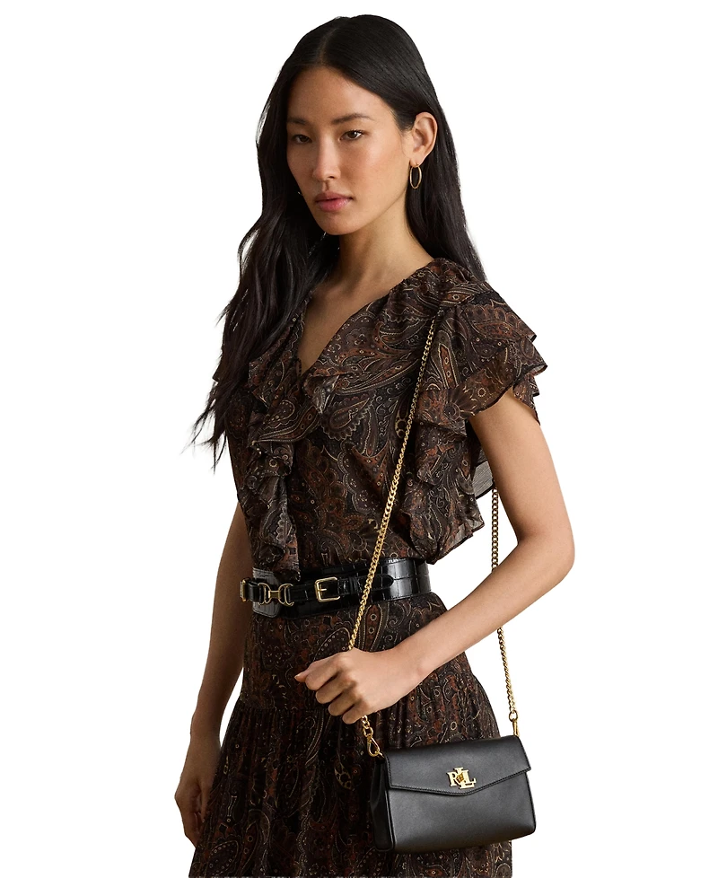 Lauren Ralph Leather Tanner Crossbody Handbag