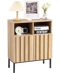gaomon Set of 2 Fluted Sideboard Storage Cabinets, Buffet Credenza Accent Console with Doors for Living Room, Dining Room