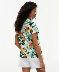 Tommy Hilfiger Women's Classic Pique Printed Short-Sleeve Polo Top