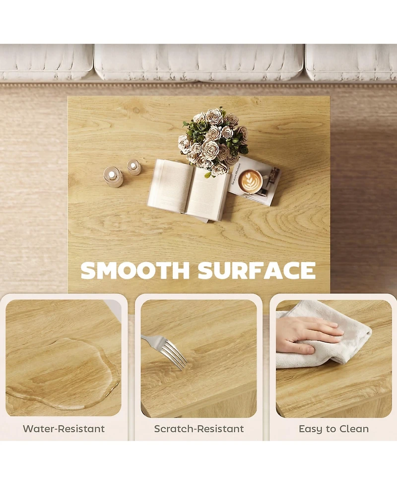 Homcom Square Table, Center Table with 1.6" Thick Top