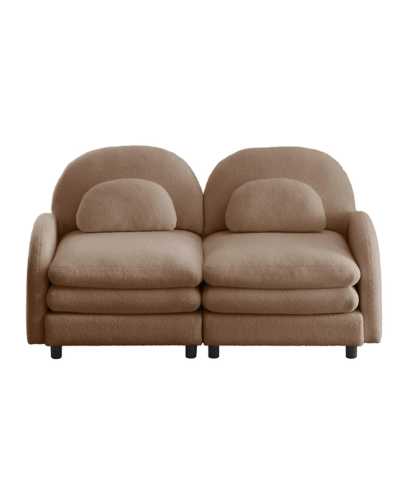 Rainsken Teddy Fabric Loveseat Sofa