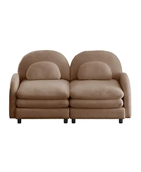 Rainsken Teddy Fabric Loveseat Sofa