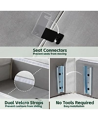 Rainsken Modular Sectional Sofa - 84.2" Chenille Upholstered 2-Deep Seat Couch with Removable Washable Covers, Pocket Coil Spring for Living Room