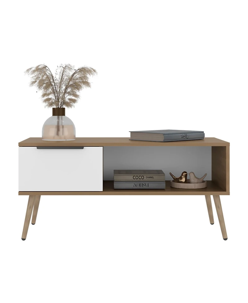 Depot E-shop Basset Coffee Table, 1 Drawer, 1 Shelf, 4 Legs