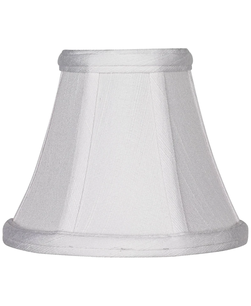 Springcrest Imperial Shade Set of 4 Empire Chandelier Lamp Shades White Small 3" Top x 6" Bottom x 5" High Candelabra Clip-On Fitting