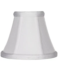 Springcrest Imperial Shade Set of 4 Empire Chandelier Lamp Shades White Small 3" Top x 6" Bottom x 5" High Candelabra Clip-On Fitting