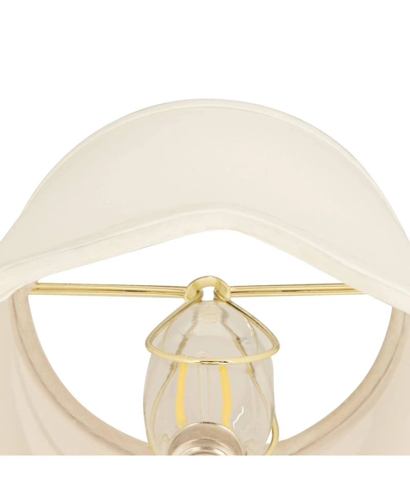 Springcrest Set of 2 Scalloped Empire Lamp Shades Small 4" Top x 6" Bottom x 5.5" High Candle Clip Harp and Finial Fitting