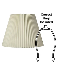 Springcrest Set of 2 Knife Pleat Empire Lamp Shades Large 11" Top x 19" Bottom x 14.25" High Spider Harp and Finial Fitting