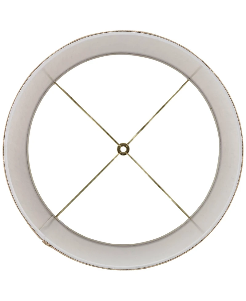 Springcrest Set of 2 Drum Lamp Shades Taupe Medium 15" Top x 16" Bottom x 11" High Spider with Replacement Harp and Finial Fitting