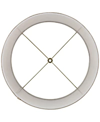 Springcrest Set of 2 Drum Lamp Shades Taupe Medium 15" Top x 16" Bottom x 11" High Spider with Replacement Harp and Finial Fitting