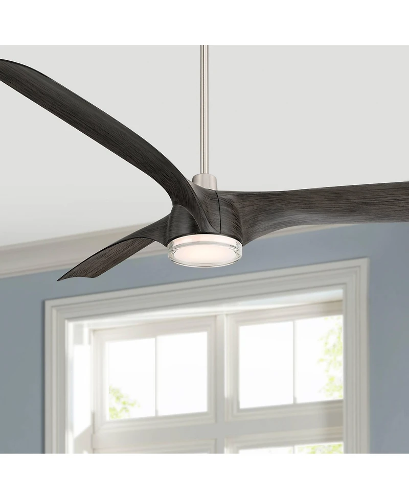 Casa Vieja 60" Artistry Brushed Nickel Led Damp Ceiling Fan