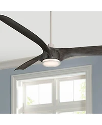 Casa Vieja 60" Artistry Brushed Nickel Led Damp Ceiling Fan