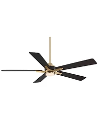 Casa Vieja 52" Vegas Nights Brass Led Ceiling Fan with 24" Down rod