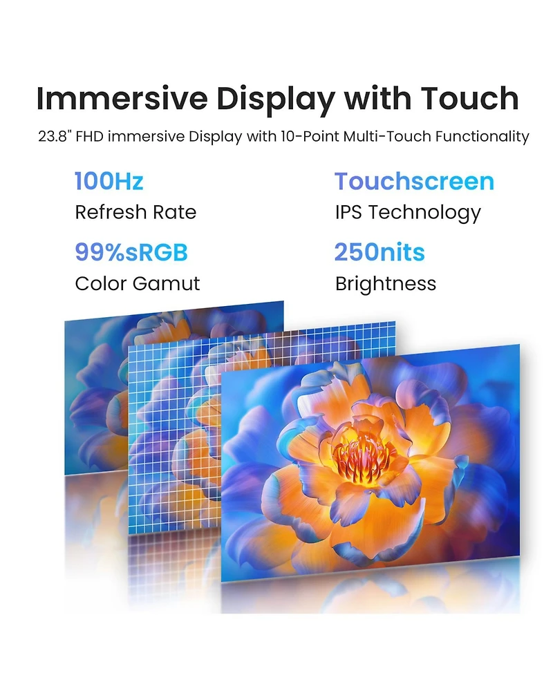Lenovo IdeaCentre 24" All-in-One Amd Ryzen 5 16GB Ram Amd Radeon Graphics 512GB Ssd Storage Windows 11 Home 100Hz