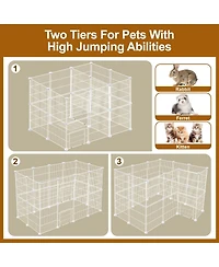 Aronkl Portable Animal Playpen Transparent Plastic Diy Indoor Outdoor for Guinea Pigs Bunny Ferrets