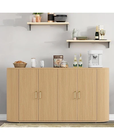 gaomon 63" Sideboard Buffet Cabinet with Storage, Modern Wooden Sideboard, Media Console Cabinet for Dining Room, Living Room, Entryway