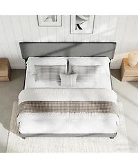 gaomon Upholstered Bed Frame with Headboard, Platform Design with Wood Slats, Easy Assembly