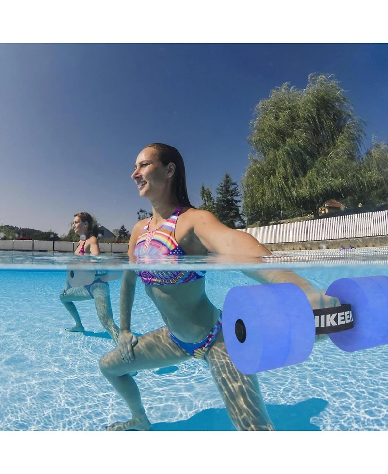 Hikeen Aquatic Exercise Dumbbells Water Dumbbell Pool Resistance Fitness Barbells with 4 High-Density Eva Foam Pool Weights Dumbbells