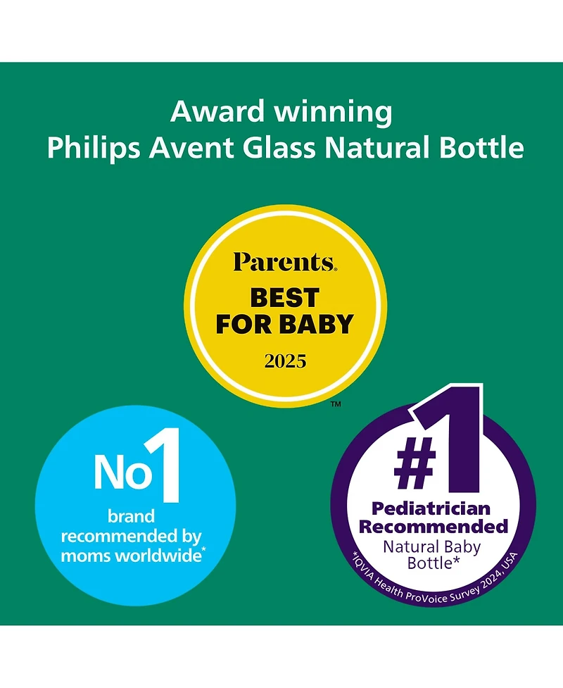 Avent Baby Philips Glass Natural Bottles 3pk, 4oz