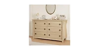 gaomon 6 Drawer Dresser for Bedroom, Wide Modern Wood Chest with Ring Pull Handles