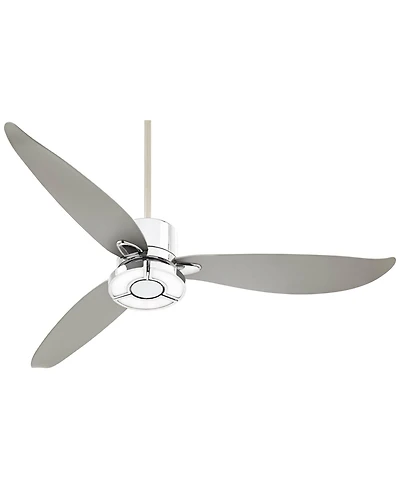 Possini Euro Design 56" Possini Vengeance Chrome Led Ceiling Fan with 24" Downrod
