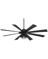 Possini Euro Design 70" Defender Modern Industrial Indoor Outdoor Ceiling Fan Led Light Remote
