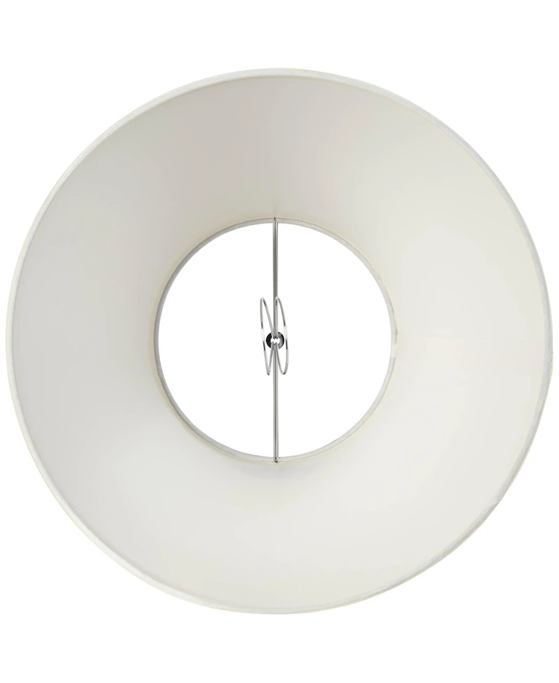 Springcrest Set of 2 Empire Lamp Shades Ivory Small 6" Top x 12" Bottom x 8" High x 8.5" Slant Clip-On Harp Finial Fitting