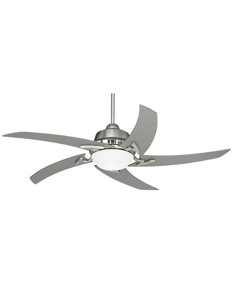 Casa Vieja 52" Capri Brushed Nickel Led Ceiling Fan with 12" Rod