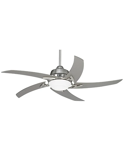 Casa Vieja 52" Capri Brushed Nickel Led Ceiling Fan with 12" Rod