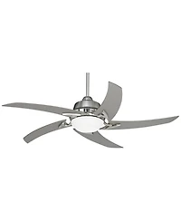 Casa Vieja 52" Capri Brushed Nickel Led Ceiling Fan with 12" Rod