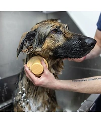 Aronkl Large Dog Bath Scrubber Soft Silicone Bristles Shedding Bathing Massaging Secure Grip Easy Rinse