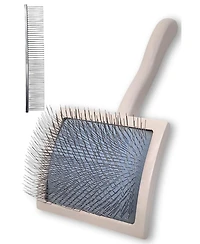 Aronkl Premium Dog Slicker Brush Comb Kit for Dense Long Curly Coats Doodles Poodles Goldendoodles Labradoodles