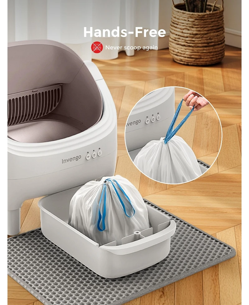 Ltmate Automatic Cat Litter Box, App Control, Ultra-Quiet, 2 Rolls of Garbage Bags