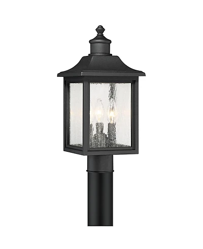 John Timberland Moray Bay Rustic Mission Outdoor Post Light 17" Clear Seedy Glass for Exterior Barn Deck House Porch Yard Patio Home Outside