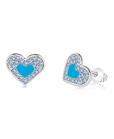 Chanteur Girls Heart Hypoallergenic Earrings with Surgical Titanium Screwbacks