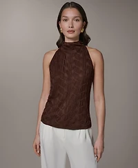 Donna Karan New York Women's Textured Mock Neck Top