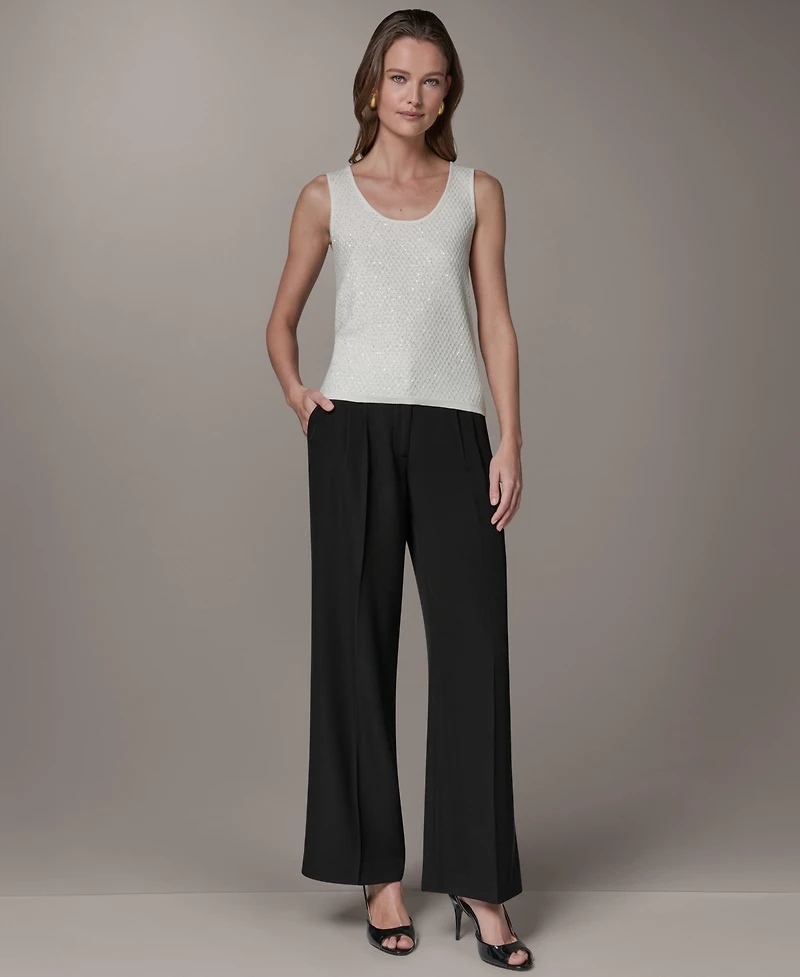 Donna Karan New York Women's Scoop Neck Sequin Cami Top