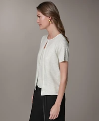 Donna Karan New York Women's Short-Sleeve Sequin Cardigan